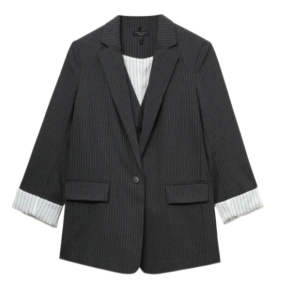 RAG & BONE The Coolest Pinstripe Blazer & Detachable Dickey Vest 4 NWT $700+!!